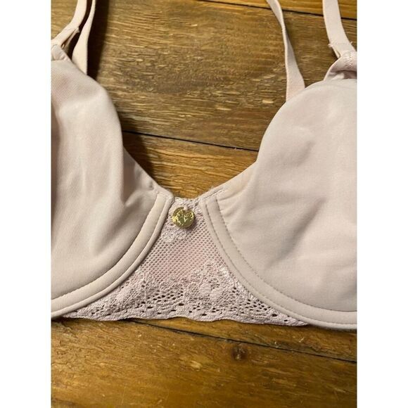 Natori 32B Bliss Perfection Contour Bra Beige T-shirt Minimalist Everyday Chic - Picture 5 of 8